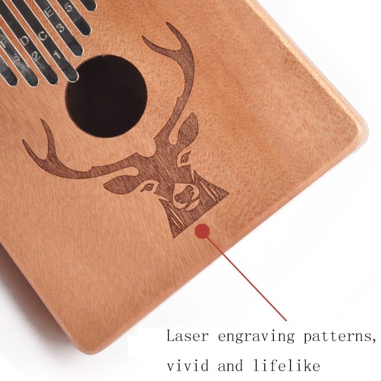 17-Tone Beginner Finger Piano Deer Head Kalimba Thumb Piano( Coffee)