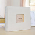 6 Inch 200 Sheets Flannel Retro Photo Album Interstitial Photo Storage Book(White)