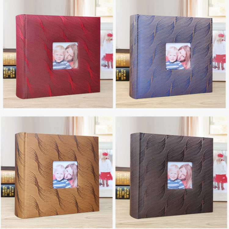 4R 6 Inch 200 Sheets Cloth Photo Album Baby Growth Memorial Album Interstitial Album(Red Wine)