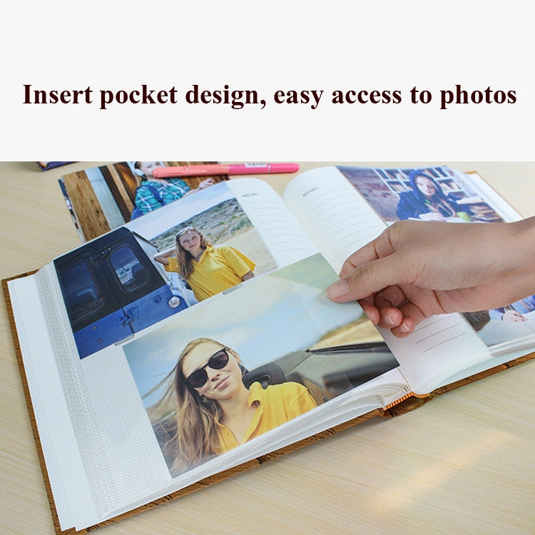 4R 6 Inch 200 Sheets Cloth Photo Album Baby Growth Memorial Album Interstitial Album(Red Wine)