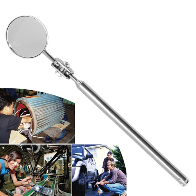 Car Repair Detection Mirror Universal Folding Telescopic Mirror Welding Chassis Inspection Mirror, Model: Black Handle 50mm