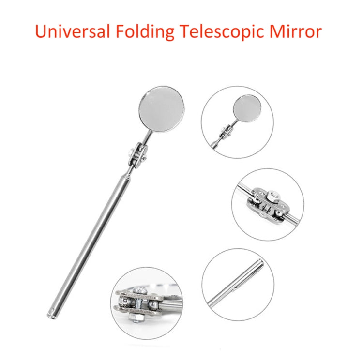 Car Repair Detection Mirror Universal Folding Telescopic Mirror Welding Chassis Inspection Mirror, Model: Pink Handle 50mm
