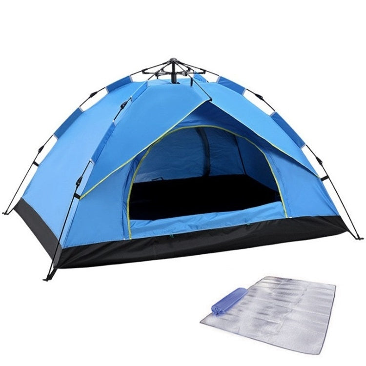 TC-014 Outdoor Beach Travel Camping Automatic Spring Multi-Person Tent For 2 People(Blue+Mat)