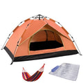 TC-014 Outdoor Beach Travel Camping Automatic Spring Multi-Person Tent For 2 People(Orange+Mat+Hammock)