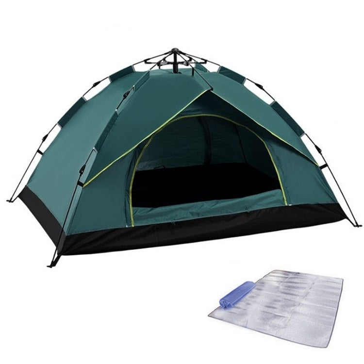 TC-014 Outdoor Beach Travel Camping Automatic Spring Multi-Person Tent For 3-4 People(Green+Mat)