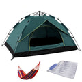 TC-014 Outdoor Beach Travel Camping Automatic Spring Multi-Person Tent For 3-4 People(Green+Mat+Hammock)