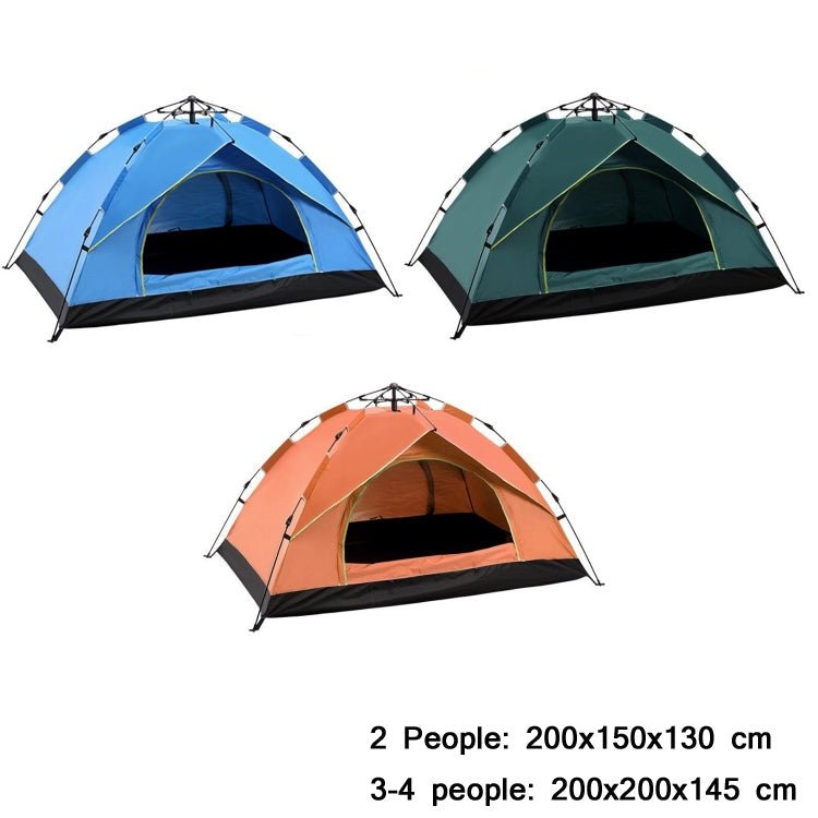 TC-014 Outdoor Beach Travel Camping Automatic Spring Multi-Person Tent For 3-4 People(Orange+Mat)