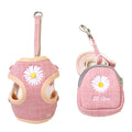 ZiChen Plain Embroidery Dog ??Traction Rope Pet Chest Strap, Size: S(Pink)