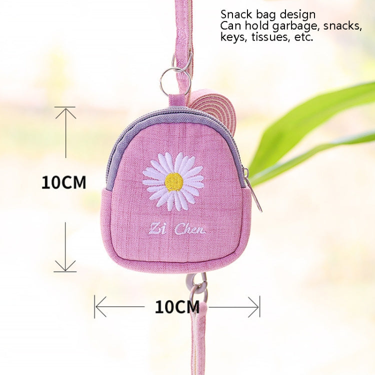 ZiChen Plain Embroidery Dog ??Traction Rope Pet Chest Strap, Size: M(Pink)