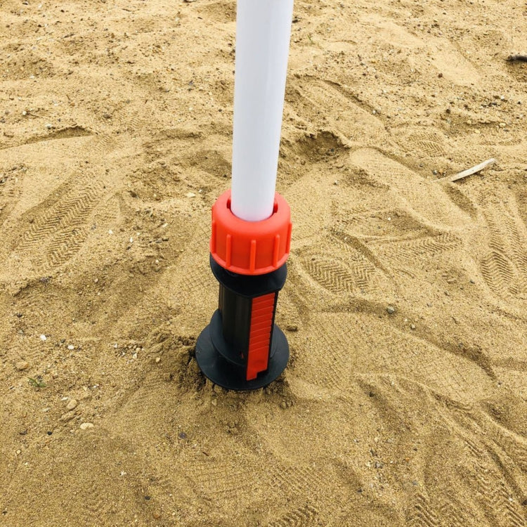 32mm Pipe Diameter Outdoor Beach Sun Umbrella Accessories Large Plastic Portable Spiral Ground Plug(Red Black)