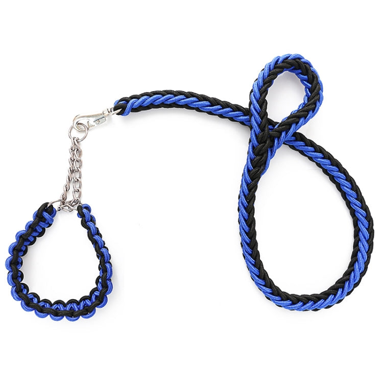 Dog Leash Braided Belt Pet Explosion-Proof Leash, Size: M(Chain Blue+Black)