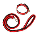 Dog Leash Braided Belt Pet Explosion-Proof Leash, Size: M(Collar Red+Black)