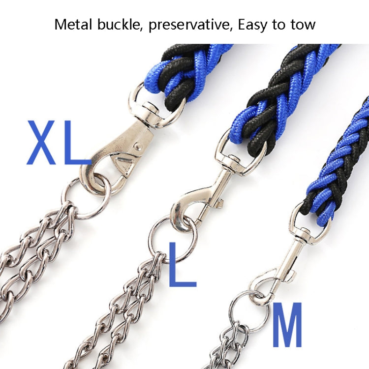 Dog Leash Braided Belt Pet Explosion-Proof Leash, Size: M(Collar Blue+Black)