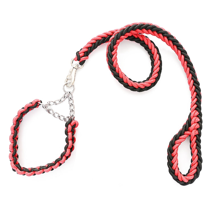 Dog Leash Braided Belt Pet Explosion-Proof Leash, Size: XL(Chain Red+Black)
