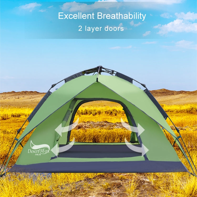 Desert&Fox Outdoor Travel Camp Tent Beach Automatic Easily Building Tent for 3-4 People(Sky Blue)