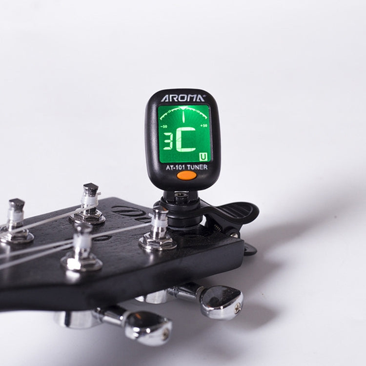 AROMA Guitar Tuner Ukulele Violin Bass Multi-Function Electronic Tuner, Colour:  AT-01A