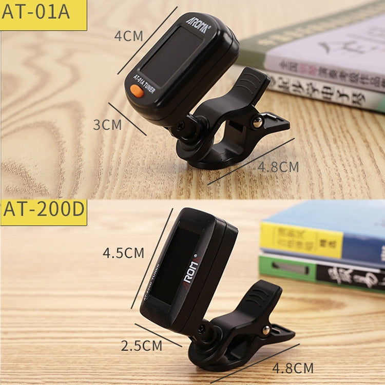 AROMA Guitar Tuner Ukulele Violin Bass Multi-Function Electronic Tuner, Colour:  AT-200D