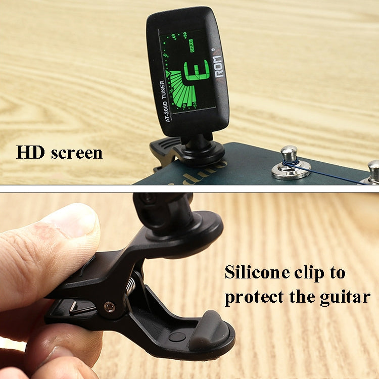 AROMA Guitar Tuner Ukulele Violin Bass Multi-Function Electronic Tuner, Colour:  AT-200D