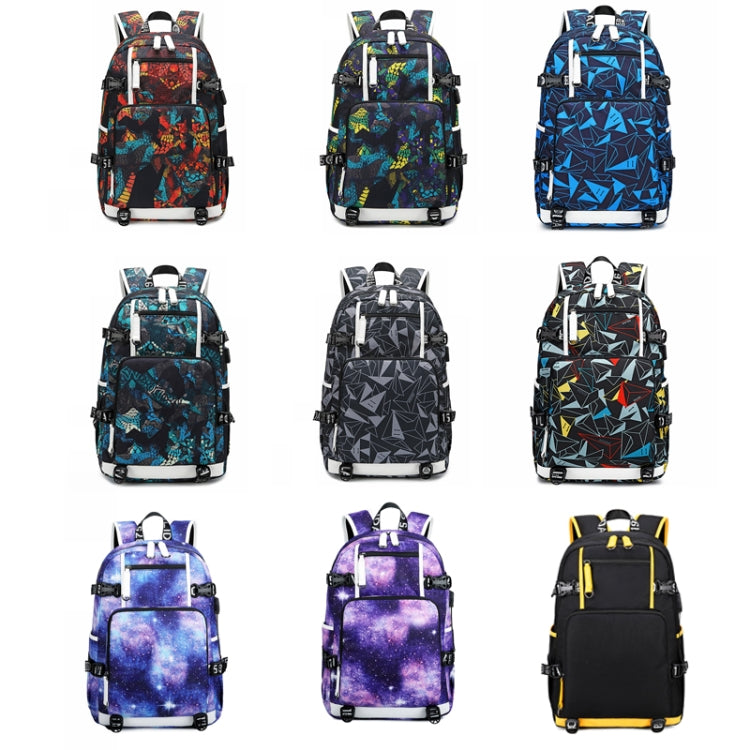 6101-4 Thermal Transfer Casual Backpack Simple Student Schoolbag(Yellow Leather)