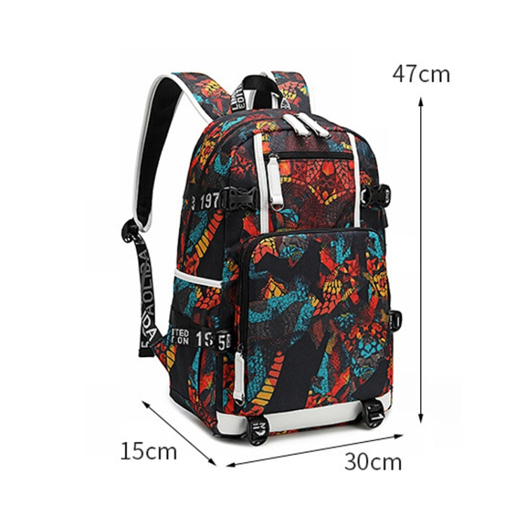 6101-4 Thermal Transfer Casual Backpack Simple Student Schoolbag(Yellow Leather)