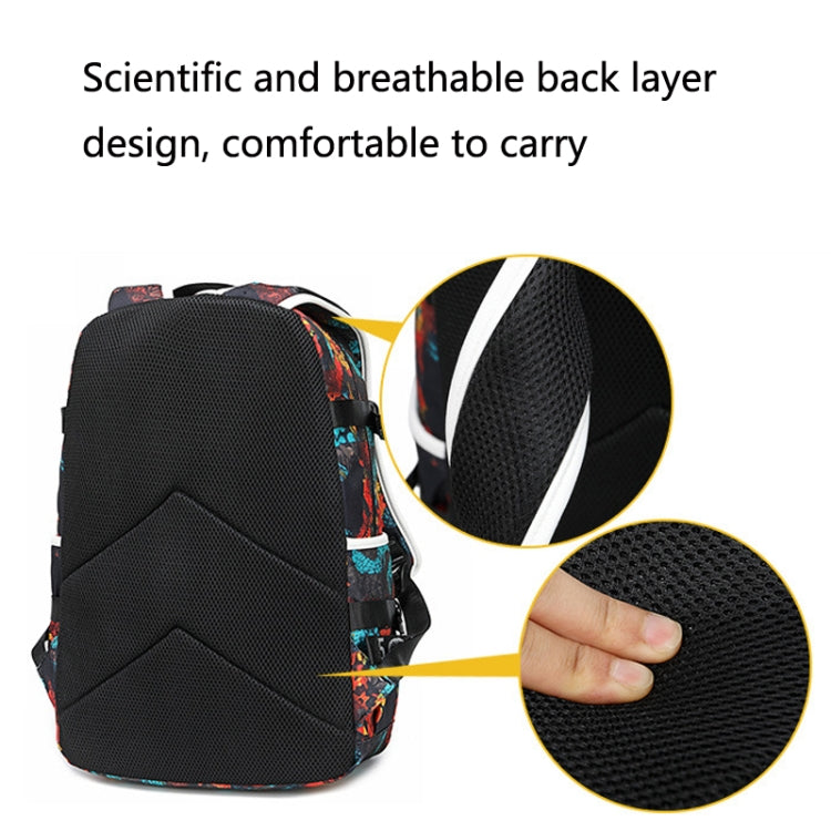6101-4 Thermal Transfer Casual Backpack Simple Student Schoolbag(Yellow Leather)