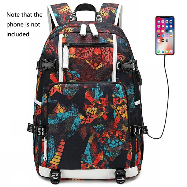 6101-4 Thermal Transfer Casual Backpack Simple Student Schoolbag(Yellow Leather)