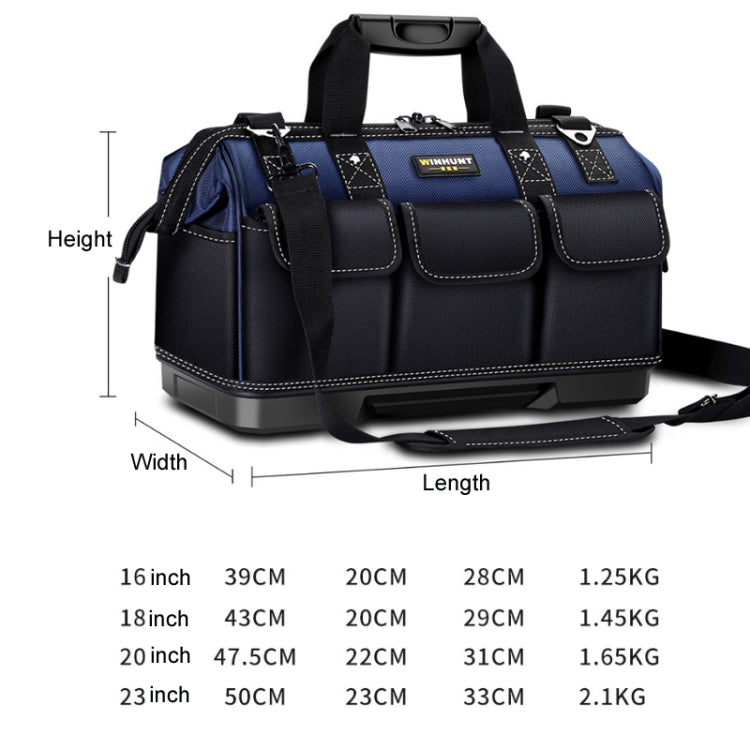 WINHUNT Multi-Function Hardware Repair Tool Canvas Bag Plastic Bottom 20 inch