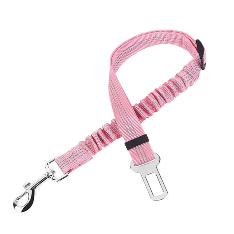 Pet Car Seat Belt Telescopic Reflective Safety Rope(Pink)