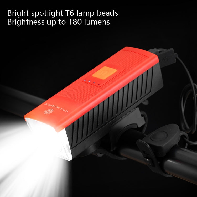 CYCLINGBOX BG-1811 Bicycle Charging Speaker Front Lamp USB Multi-Function Mountain Bike Accessories(Red)