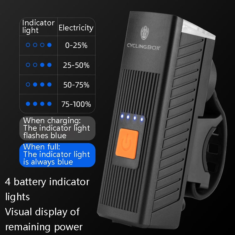 CYCLINGBOX BG-1811 Bicycle Charging Speaker Front Lamp USB Multi-Function Mountain Bike Accessories(Blue)