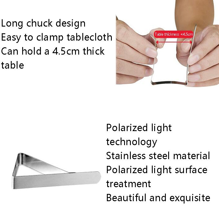 30 PCS Stainless Steel Tablecloth Clip Triangle Table Clamp Picnic Flexible Clip(Classic)