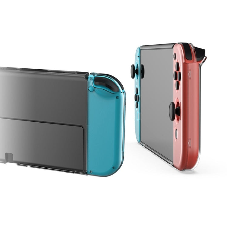DOBE TNS-1133B Host Protection Kit + Left And Right Handle Crystal Anti-Fall Protection Cover For Switch OLED(Transparent Color)