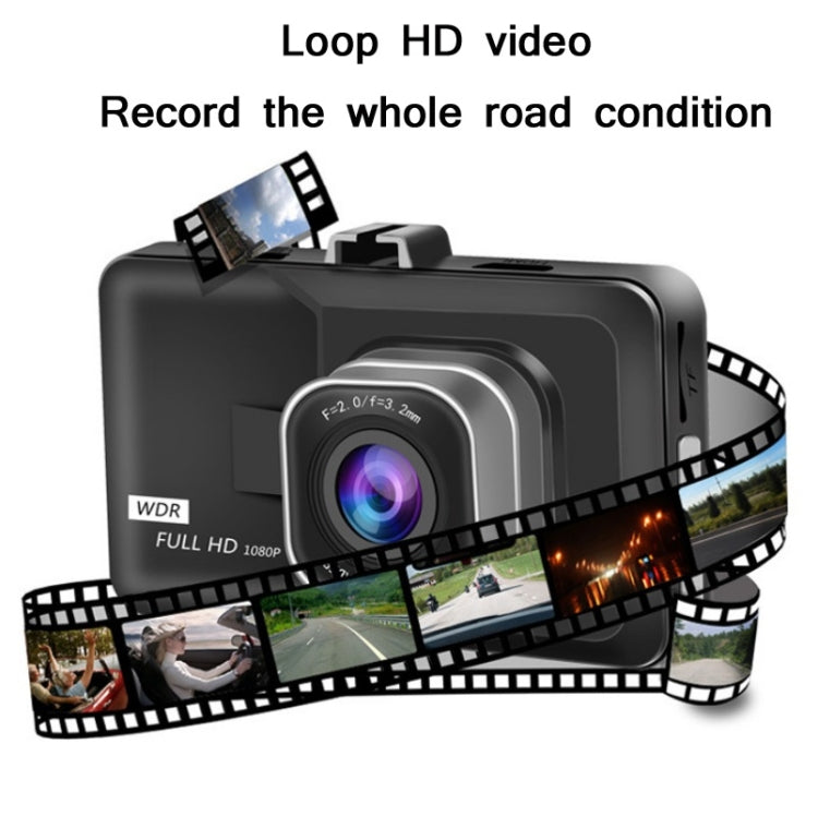 3.0 Inch HD 1080P Wide-Angle Driving Recorder With Reversing Image Specification： Normal Definition Single Record（Black）