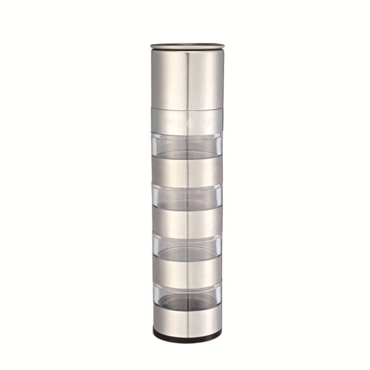 COOL CAMP CF-601 Outdoor Portable Barbecue Picnic Seasoning Bottle Set with Grinder,(Silver)