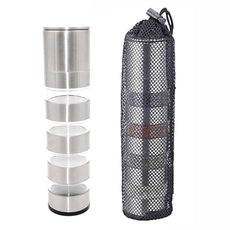 COOL CAMP CF-601 Outdoor Portable Barbecue Picnic Seasoning Bottle Set with Grinder,(Silver)