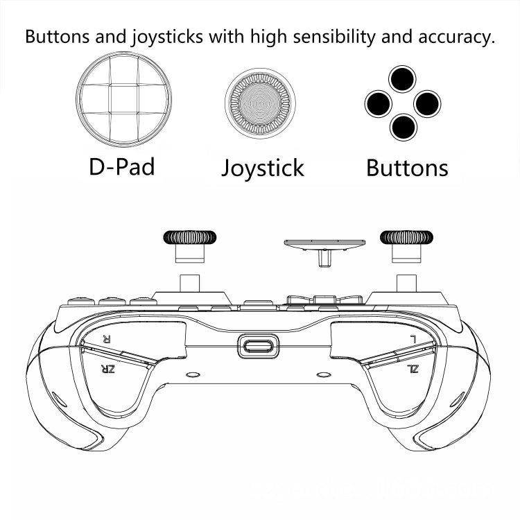 Wired Gamepad For Nintendo Switch / Android / iOS / PC(S818W Left Red Right Blue)