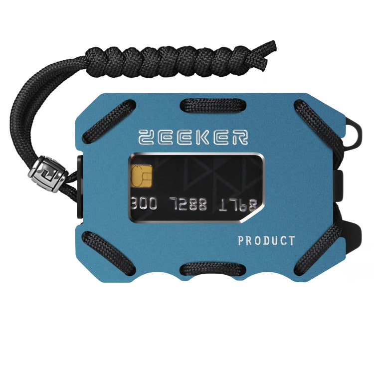 ZEEKER Metal Card Holder RFID Multifunctional EDC Wallet Large Capacity Minimalist Card Holder With Bottle Opener Function, Colour: Blue