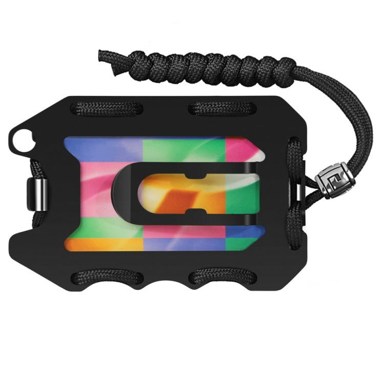 ZEEKER Metal Card Holder RFID Multifunctional EDC Wallet Large Capacity Minimalist Card Holder With Bottle Opener Function, Colour: Black Brushed