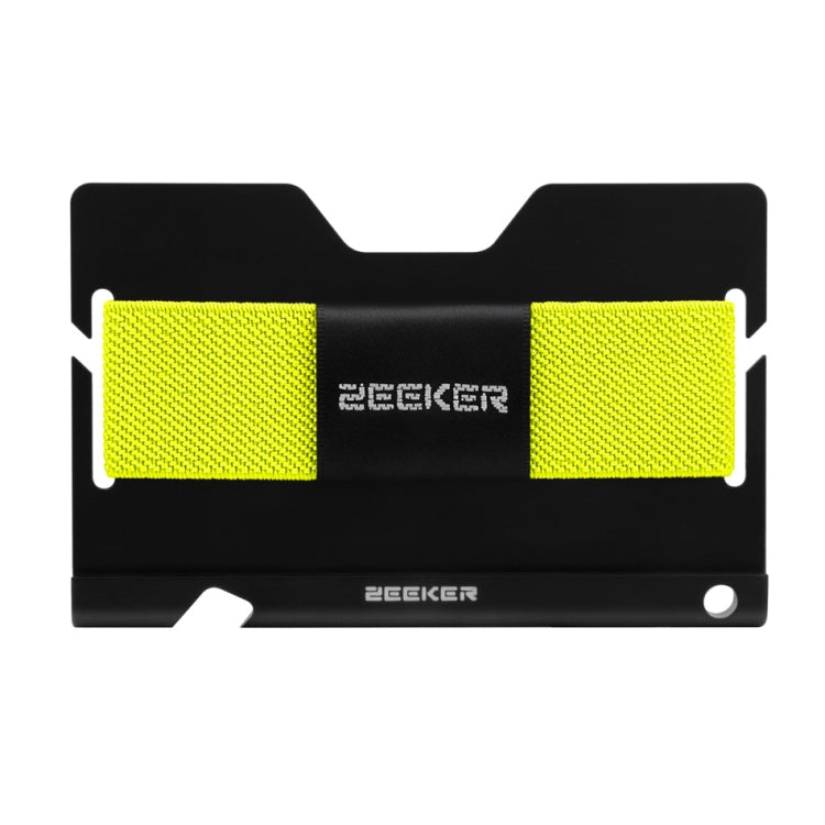 ZEEKER JK03  Aluminum Alloy Card Holder Multi-Function Elastic Band Women And Men Wallet Metal Business Card Holder(Yellow)