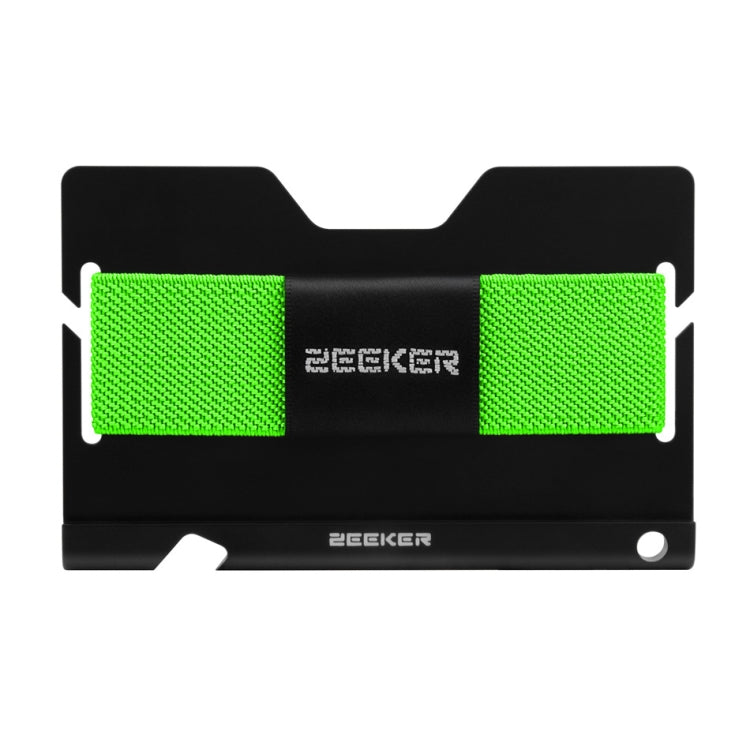 ZEEKER JK03  Aluminum Alloy Card Holder Multi-Function Elastic Band Women And Men Wallet Metal Business Card Holder(Green)