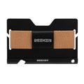 ZEEKER JK03  Aluminum Alloy Card Holder Multi-Function Elastic Band Women And Men Wallet Metal Business Card Holder(Light Coffee)