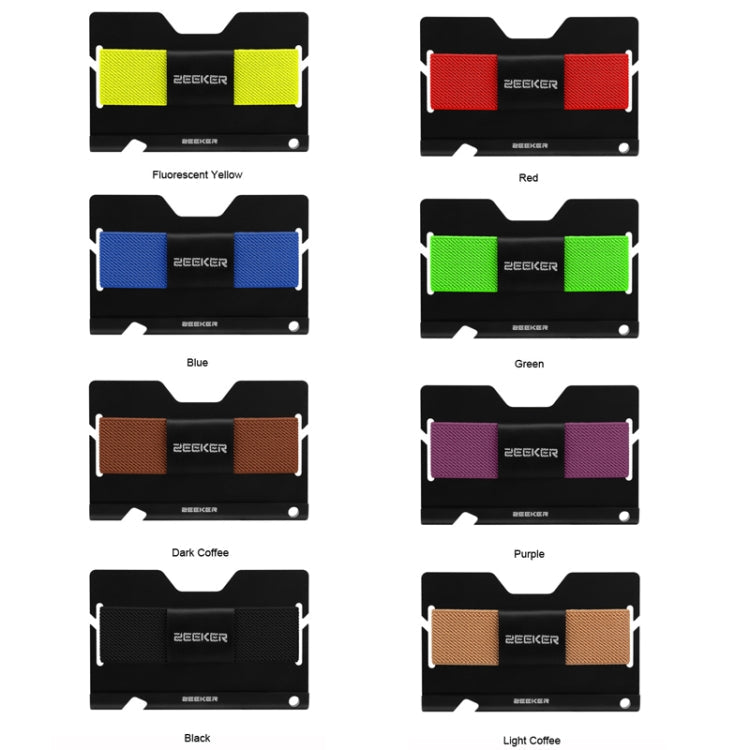 ZEEKER JK03  Aluminum Alloy Card Holder Multi-Function Elastic Band Women And Men Wallet Metal Business Card Holder(Green)