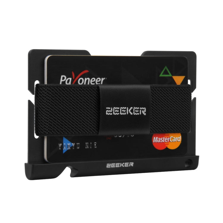 ZEEKER JK03  Aluminum Alloy Card Holder Multi-Function Elastic Band Women And Men Wallet Metal Business Card Holder(Red)