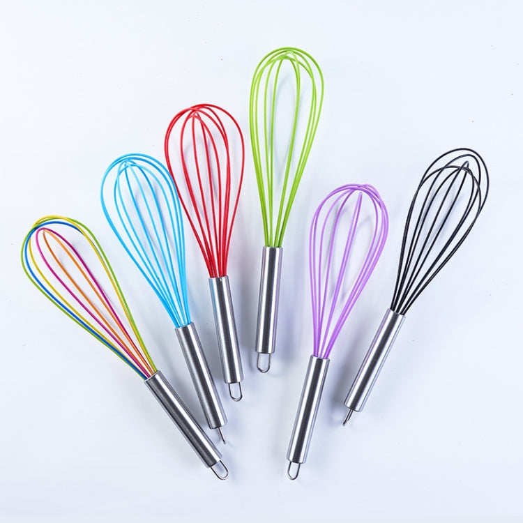 Silicone Egg Beater Home Egg Mixer Kitchen Gadgets Cream Baking Tools, Colour: 10 inch Colorful