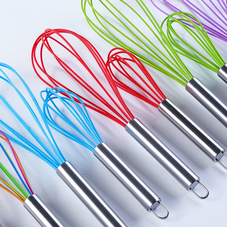 Silicone Egg Beater Home Egg Mixer Kitchen Gadgets Cream Baking Tools, Colour: 10 inch Colorful