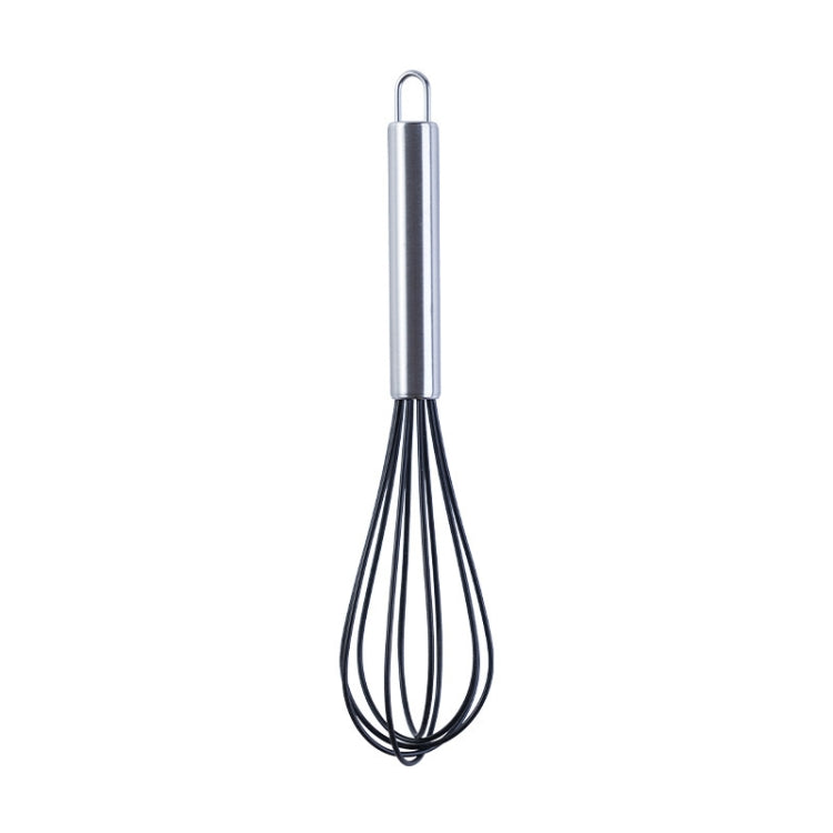 Silicone Egg Beater Home Egg Mixer Kitchen Gadgets Cream Baking Tools, Colour: 10 inch Black