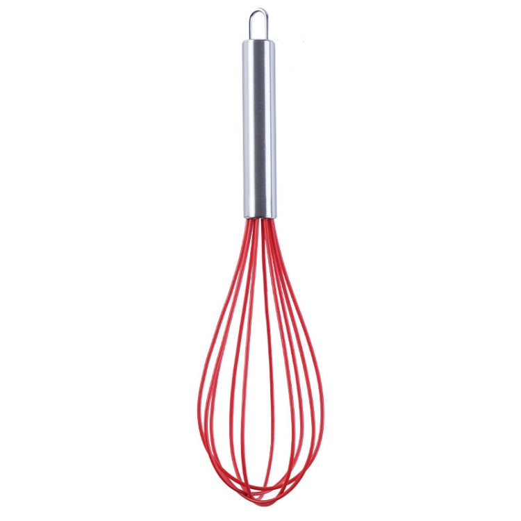 Silicone Egg Beater Home Egg Mixer Kitchen Gadgets Cream Baking Tools, Colour: 12 inch Red