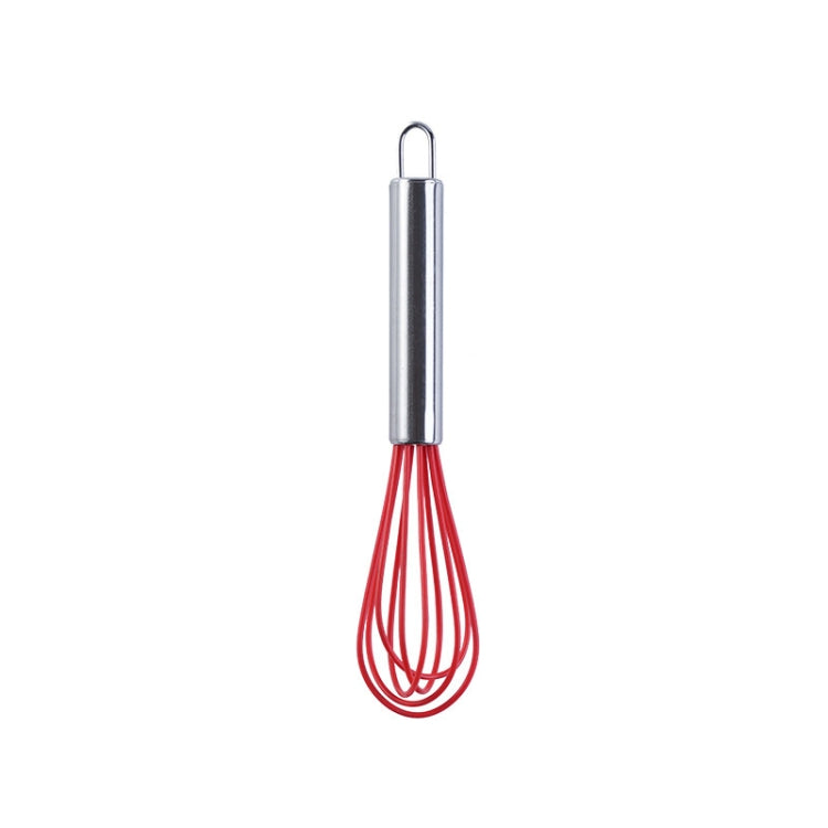 Silicone Egg Beater Home Egg Mixer Kitchen Gadgets Cream Baking Tools, Colour: 8 inch Red