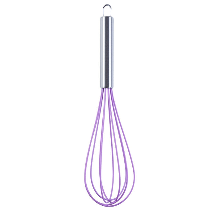 Silicone Egg Beater Home Egg Mixer Kitchen Gadgets Cream Baking Tools, Colour: 12 inch Purple