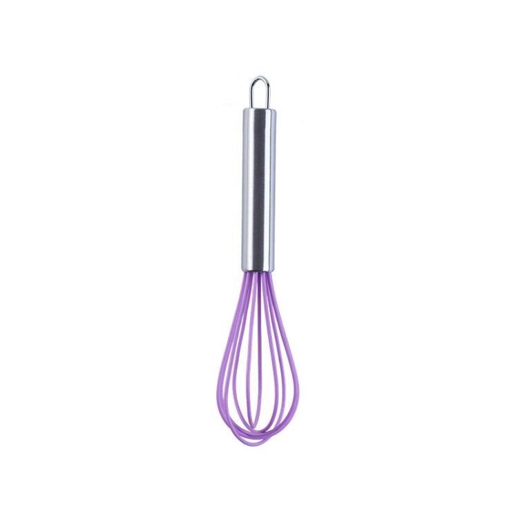 Silicone Egg Beater Home Egg Mixer Kitchen Gadgets Cream Baking Tools, Colour: 8 inch Purple
